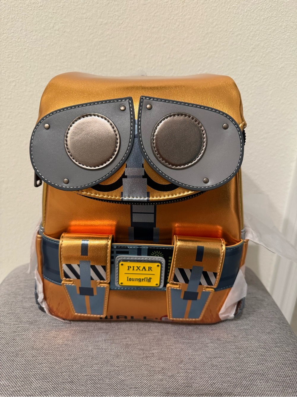 NWT Loungefly Disney Pixar WALL-E Metallic WALL-E Mini Backpack and Wallet - Picture 2 of 9